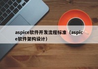 aspice软件开发流程标准（aspice软件架构设计）