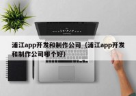 浦江app开发和制作公司（浦江app开发和制作公司哪个好）