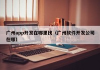 广州app开发在哪里找（广州软件开发公司在哪）