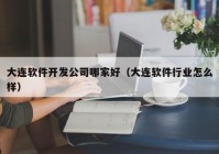 大连软件开发公司哪家好（大连软件行业怎么样）