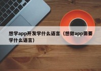 想学app开发学什么语言（想做app需要学什么语言）