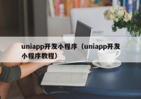 uniapp开发小程序（uniapp开发小程序教程）