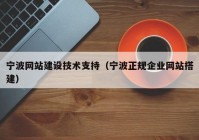 宁波网站建设技术支持（宁波正规企业网站搭建）