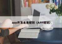 app开发未来规划（APP规划）